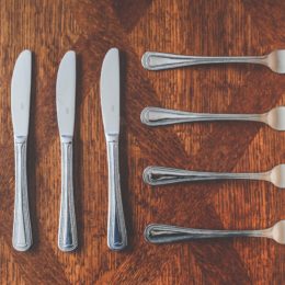 metal forks and knives