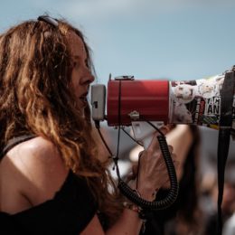 girl with megaphone