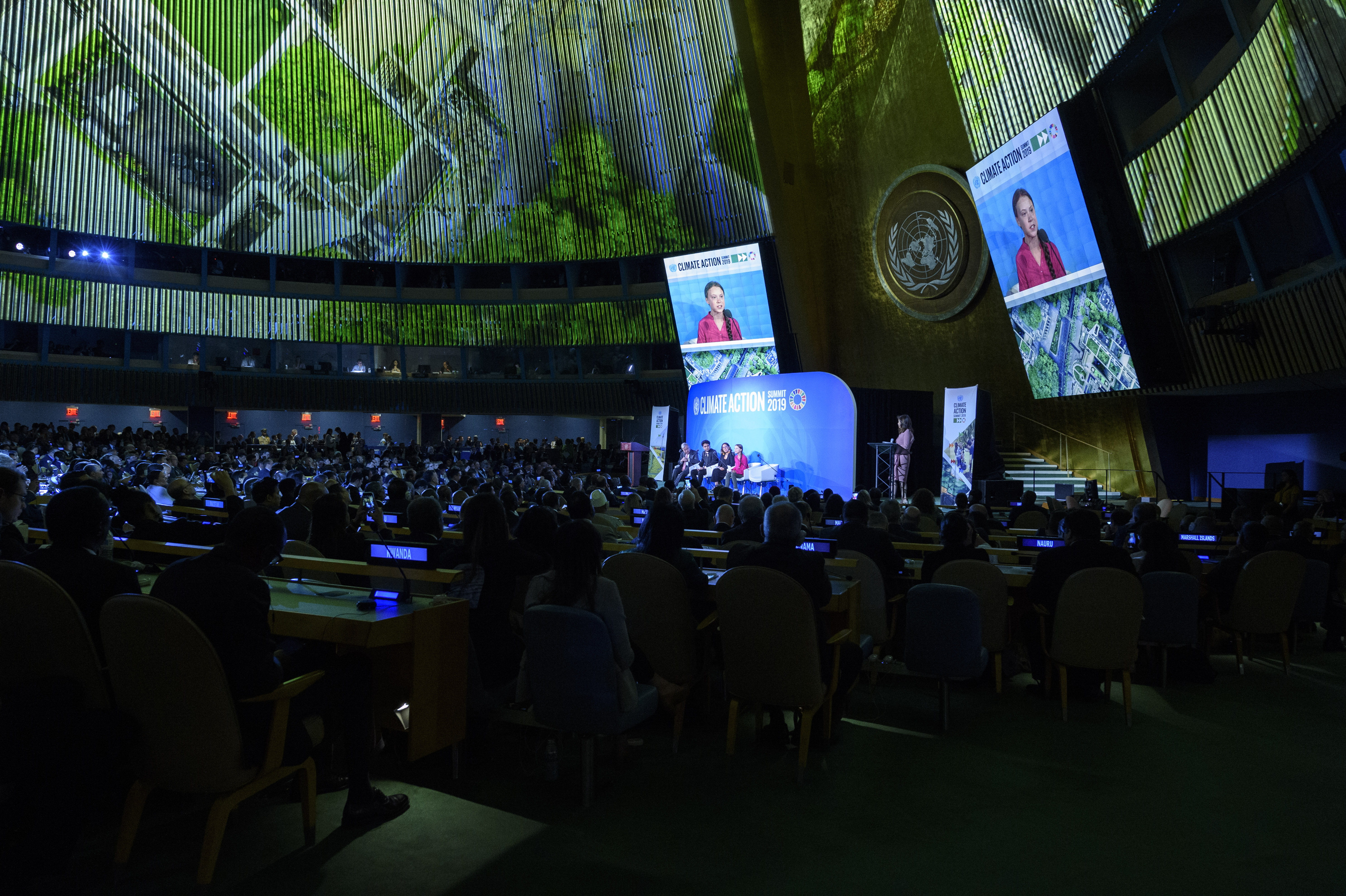 Greta Thunberg speaking at summit