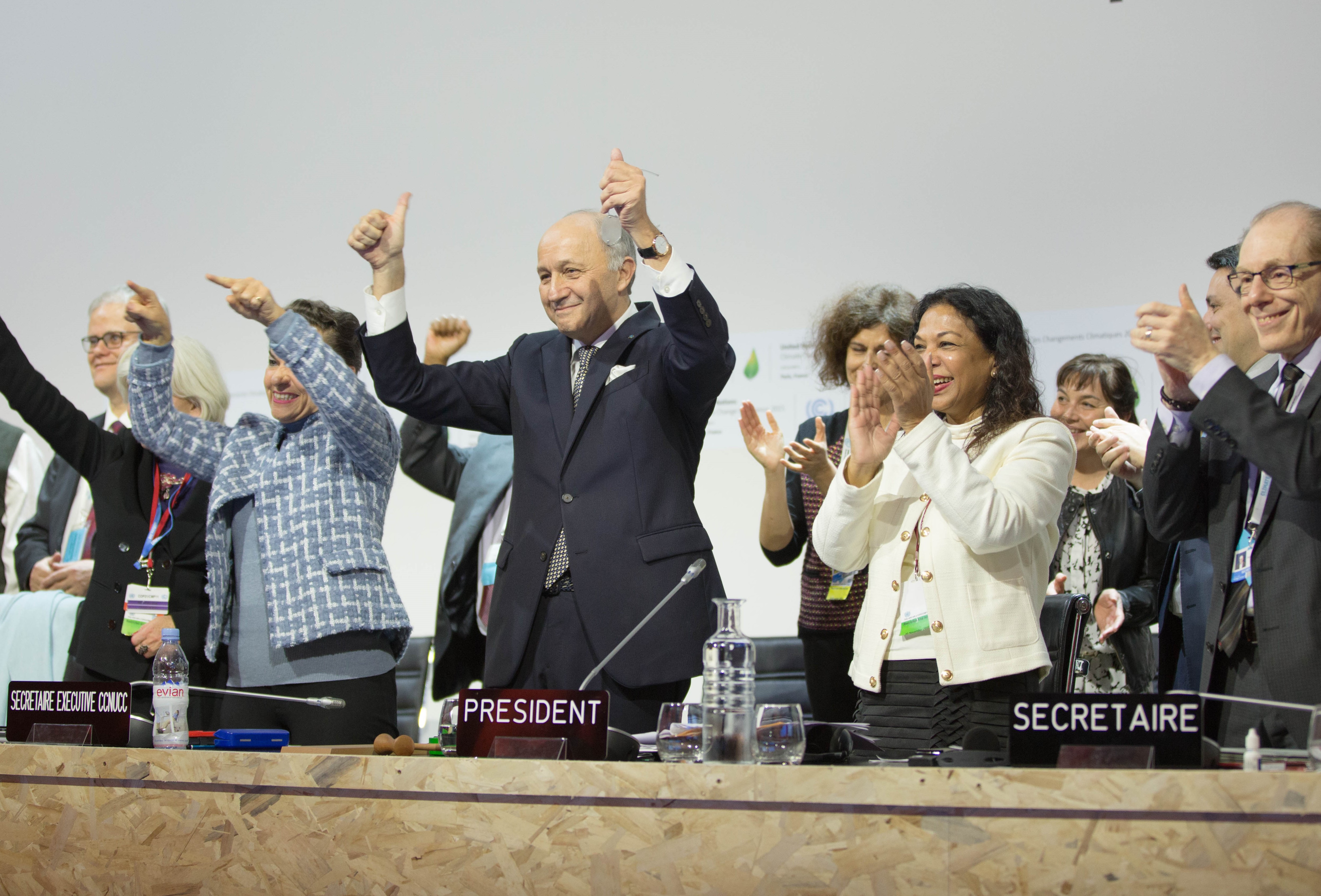people celebrate on stage