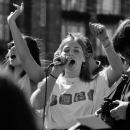 student protesting