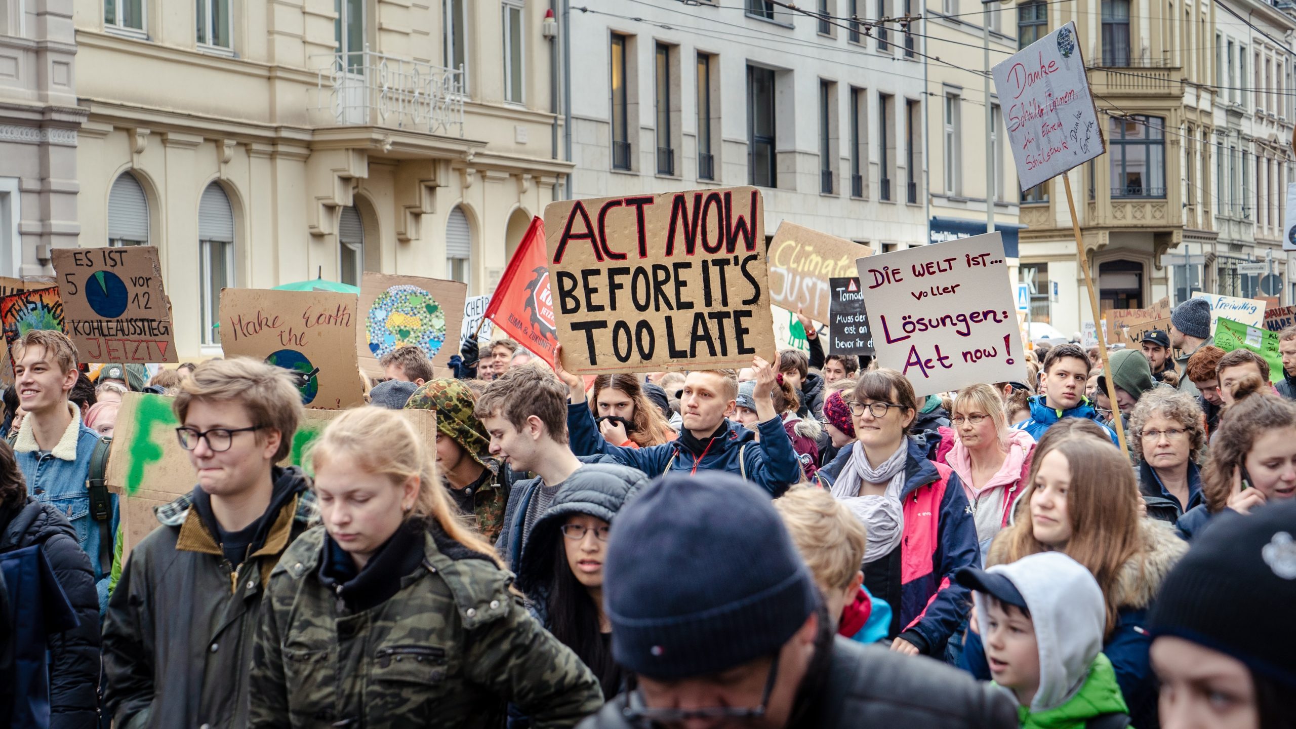 protesters in the street