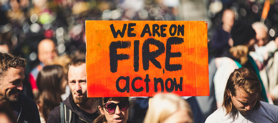 We Are On Fire Protest Sign