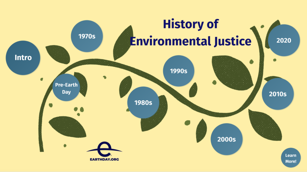 environmental justice history timeline in english