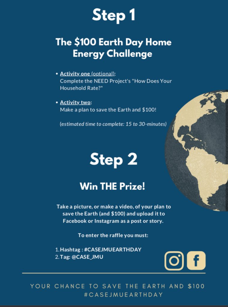 Instructions for how to participate in the at-home energy challenge