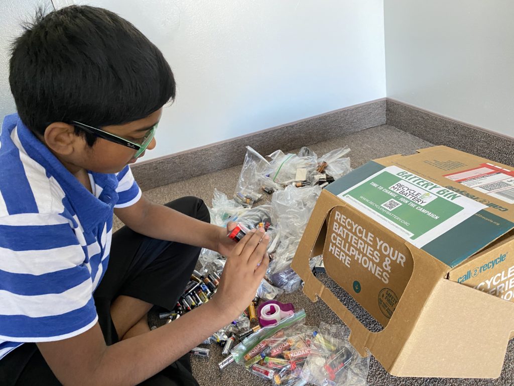 Nihal working on recycling battery campaign