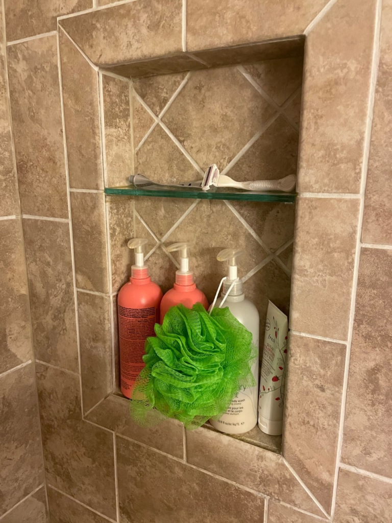 Shower products with plastic