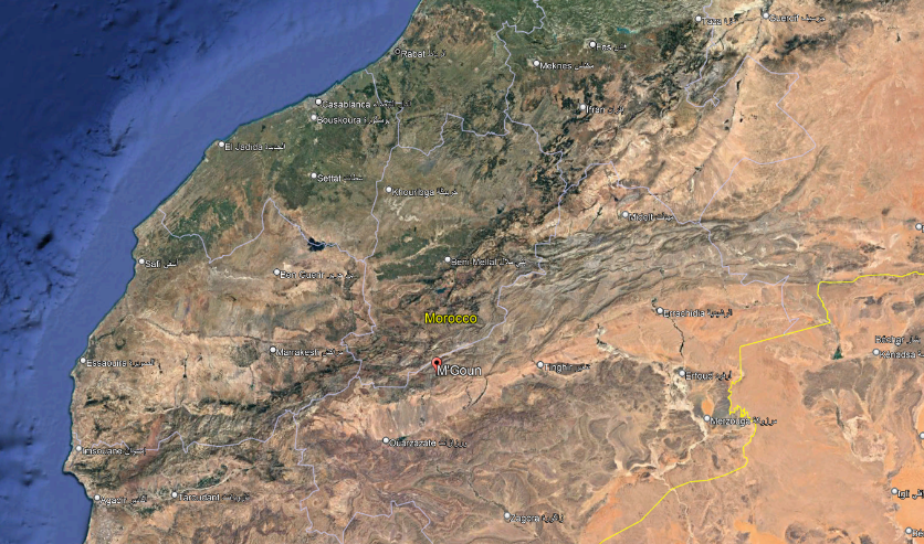 Atlas Mountains and M’Goun Valley Map