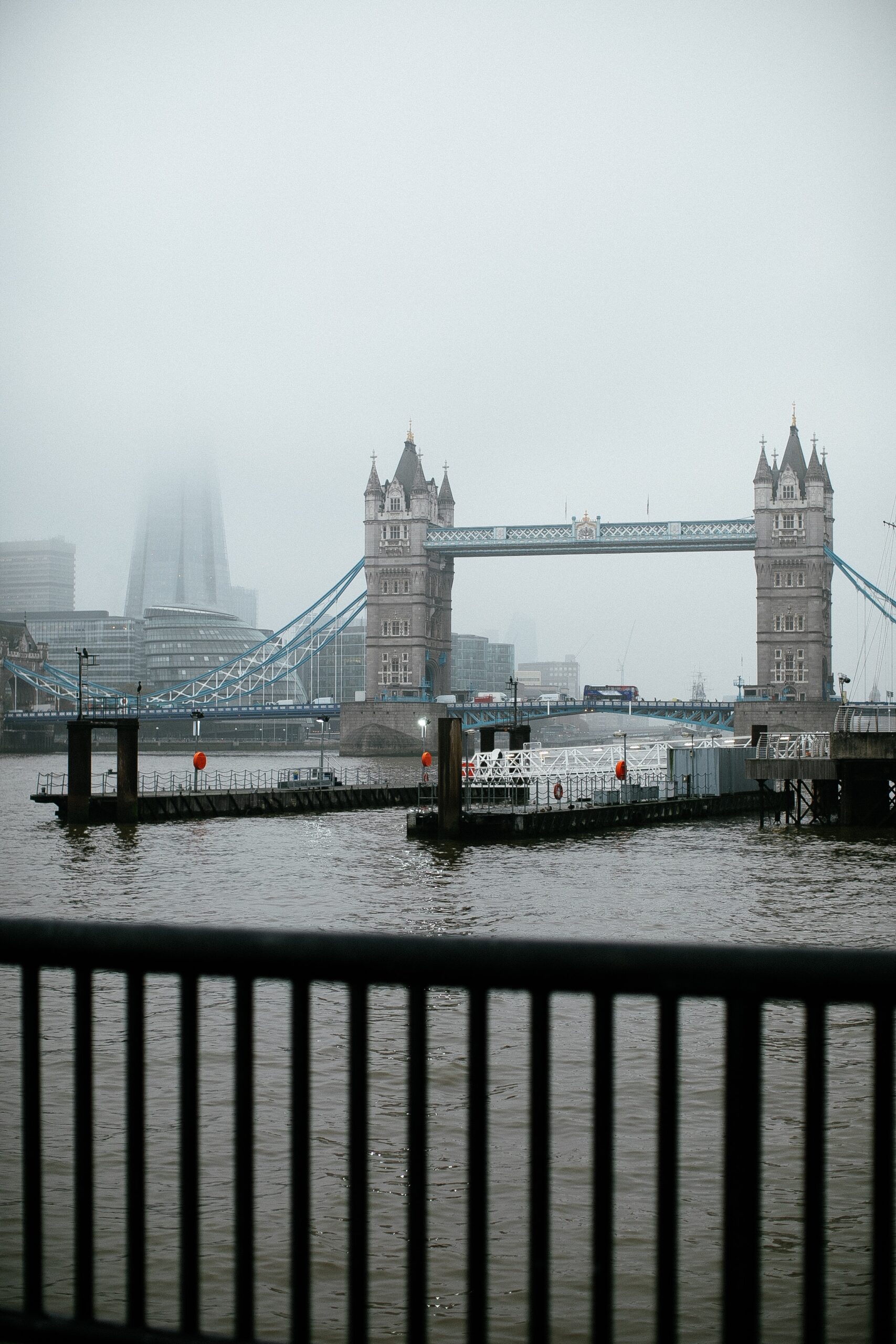 London Bridge surrounded by fog