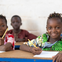 African children in classroom