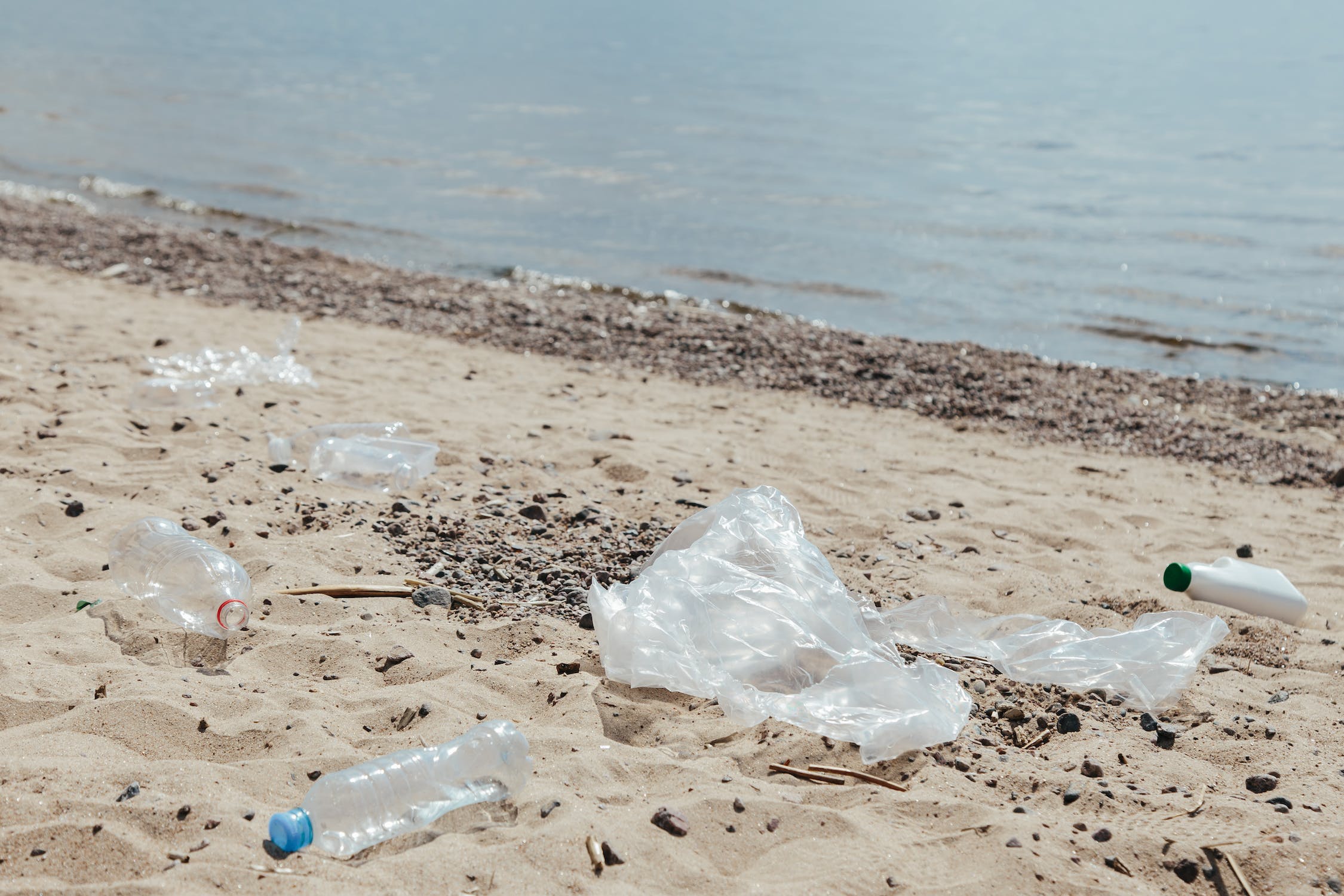 plastic on a beach
