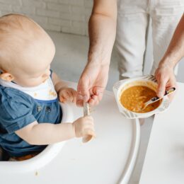 baby eating food