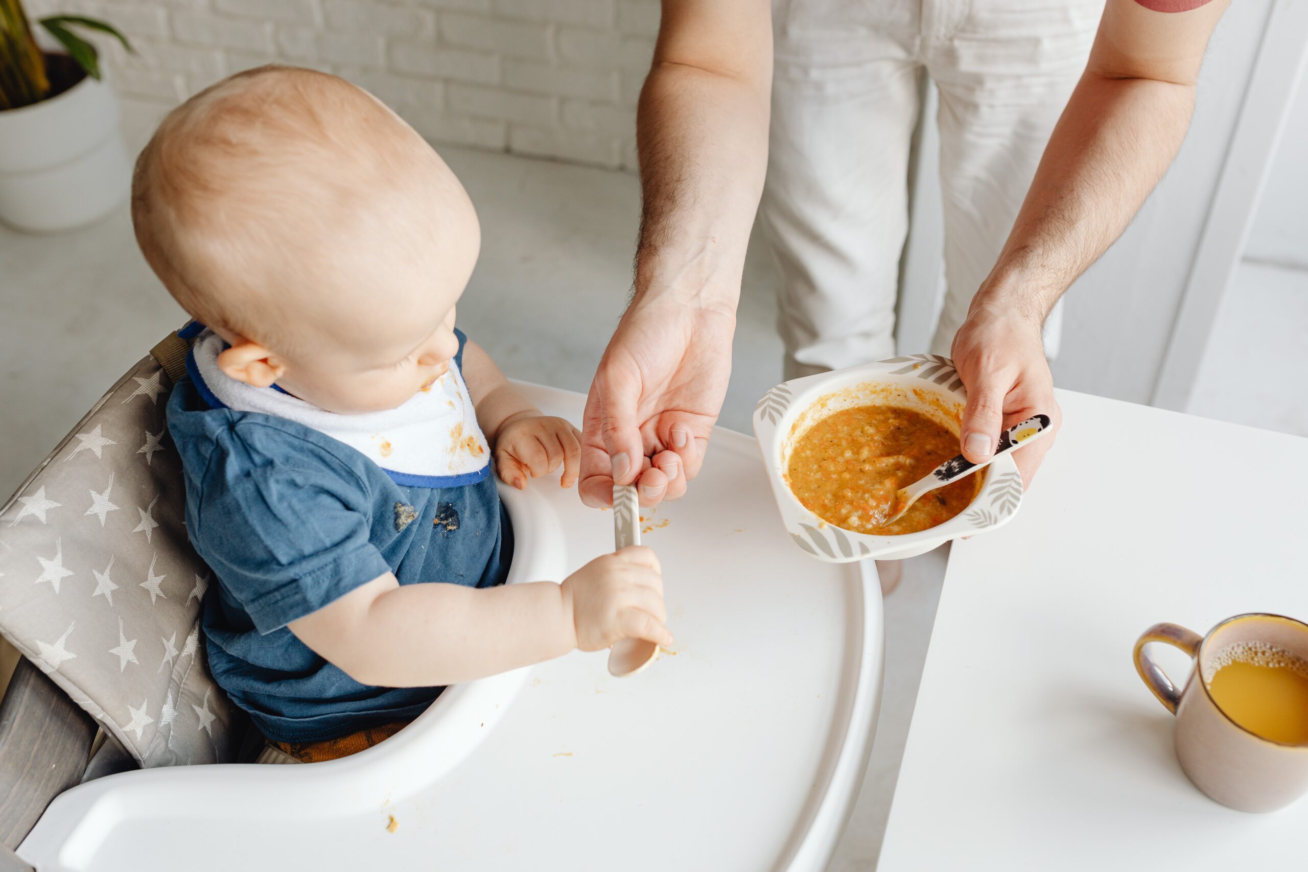 baby eating food