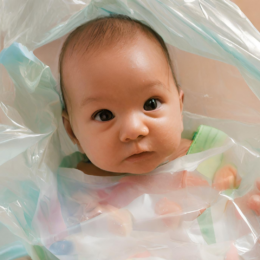 Baby in plastic bag