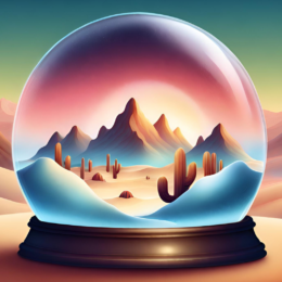 snow globe with desert