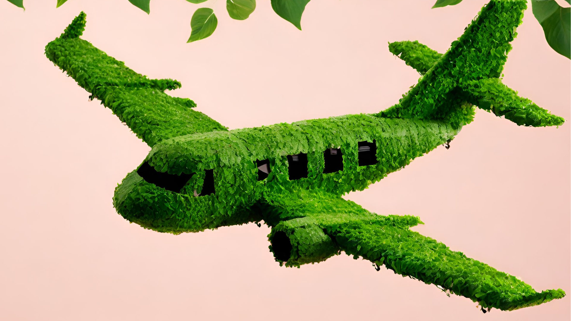 airplane with greenery