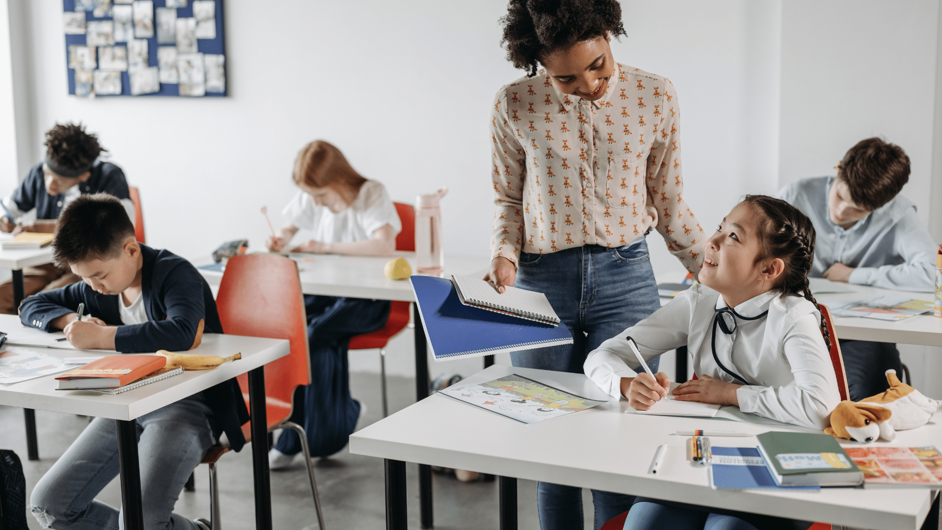 Teacher and students