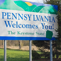 Welcome to Pennsylvania sign.