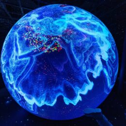 View of Earth with data overlay.