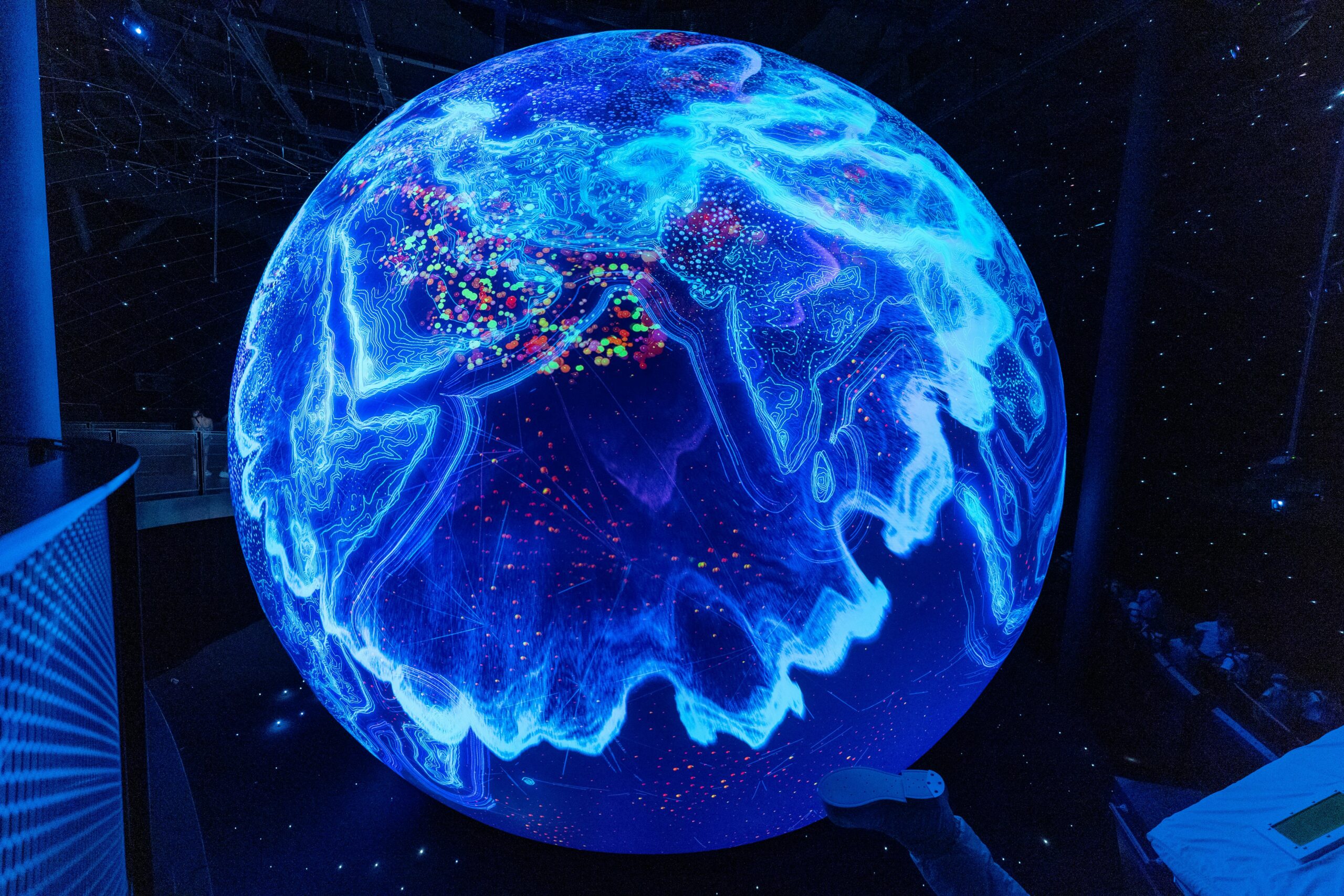 View of Earth with data overlay.