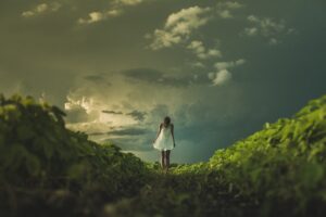 Woman in a field.
