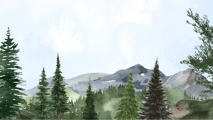 Watercolor of a forest