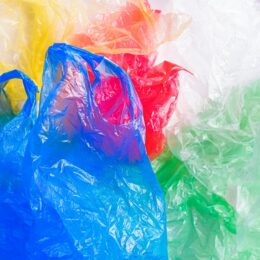 Colored plastic bags