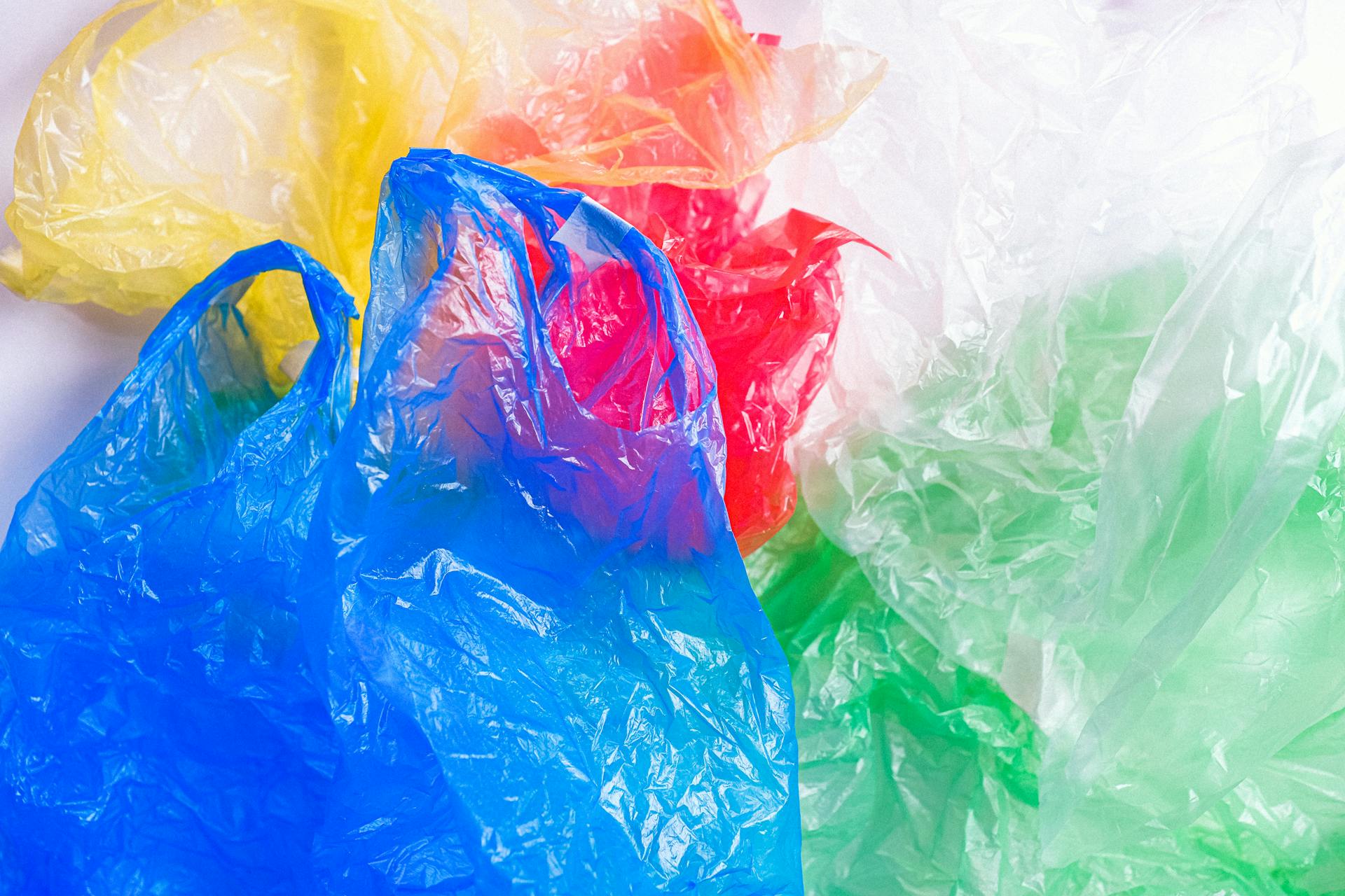 Colored plastic bags