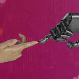 Robot arm and human arm.