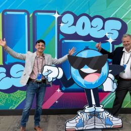 Michael (left) and Steve Jewett (right) at the 2025 Esri User Conference