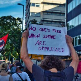Protest sign.