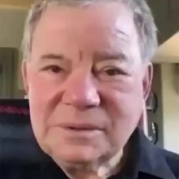 Photo of Actor William Shatner, from video of his appeal to save the whales. Text: bonjour je m'appelle Willaim Shatner.
