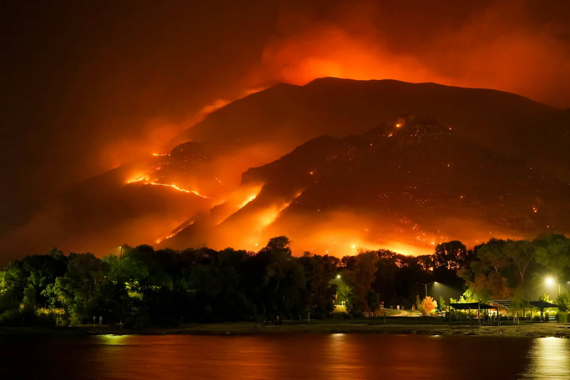 Wildfires in the mountains