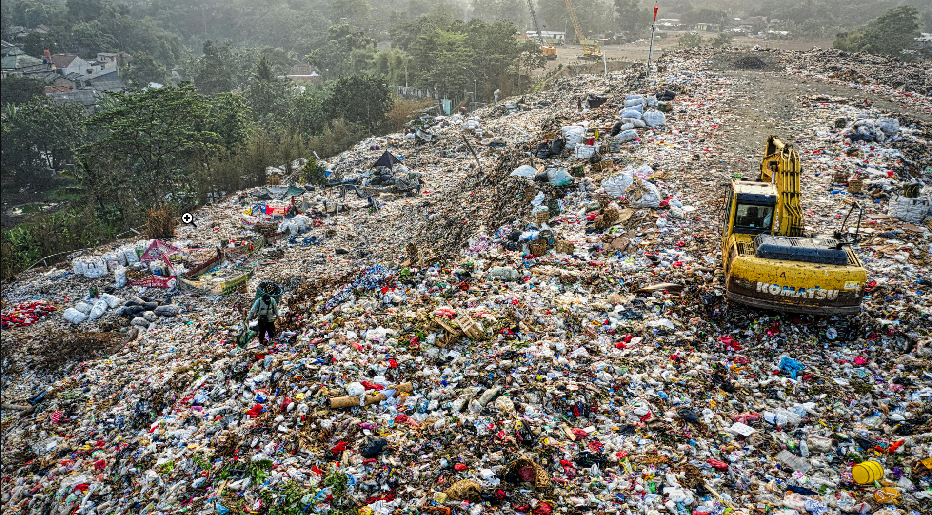 Trash and plastic piles