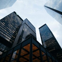 Low shot of skyscrapers