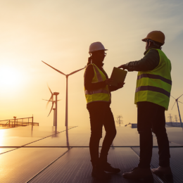 Solar panel workers