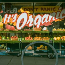 Organic food market display