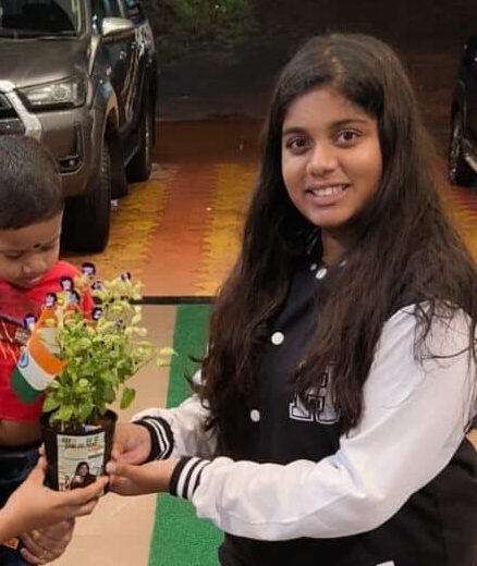 Manya Harsha and Diwali flower pot