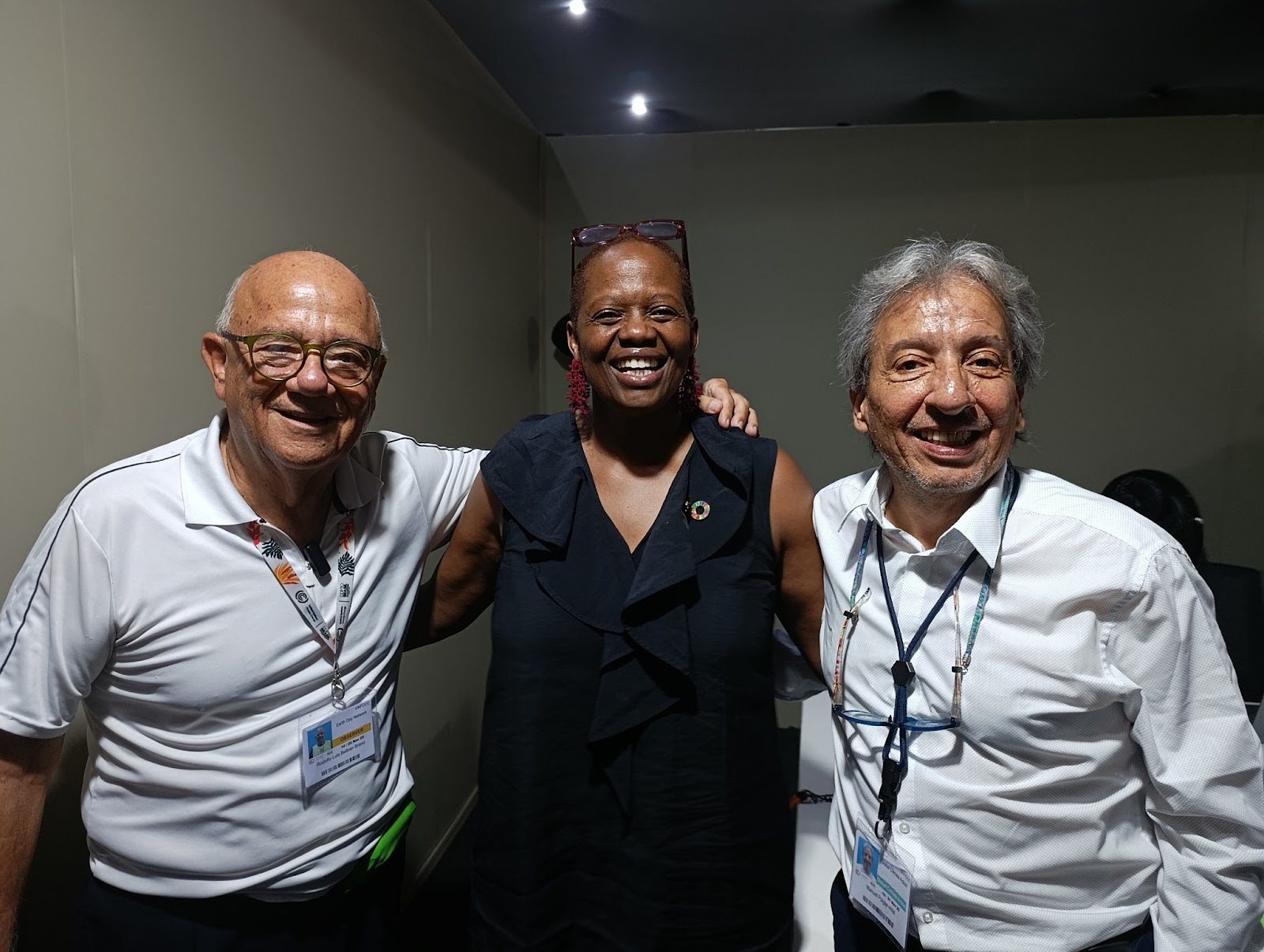 Ropo with Wanjira Mathai Vice President and África Director of WRI and Manuel Pulgar Vidal, former Minister of Environment of Peru and President of COP20 LIMA , present WWF global climate Envoy