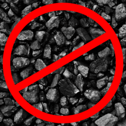 Red circle over coal