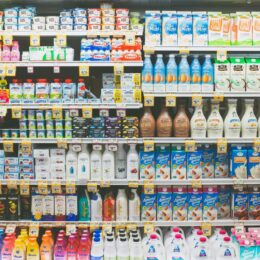 Dairy aisle with plastic