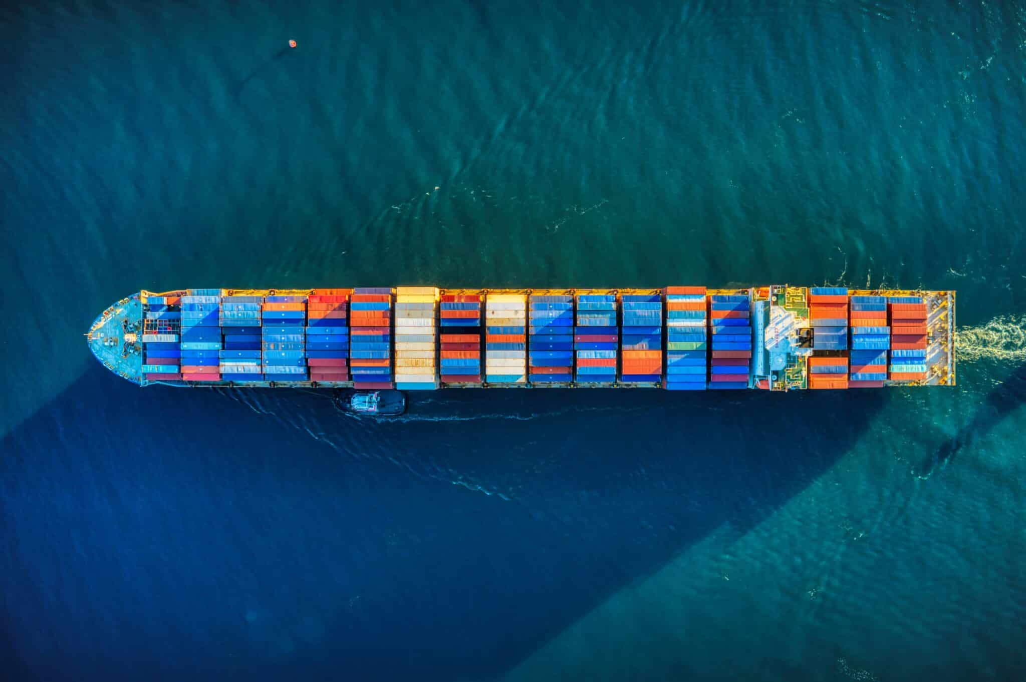 Shipping container from above