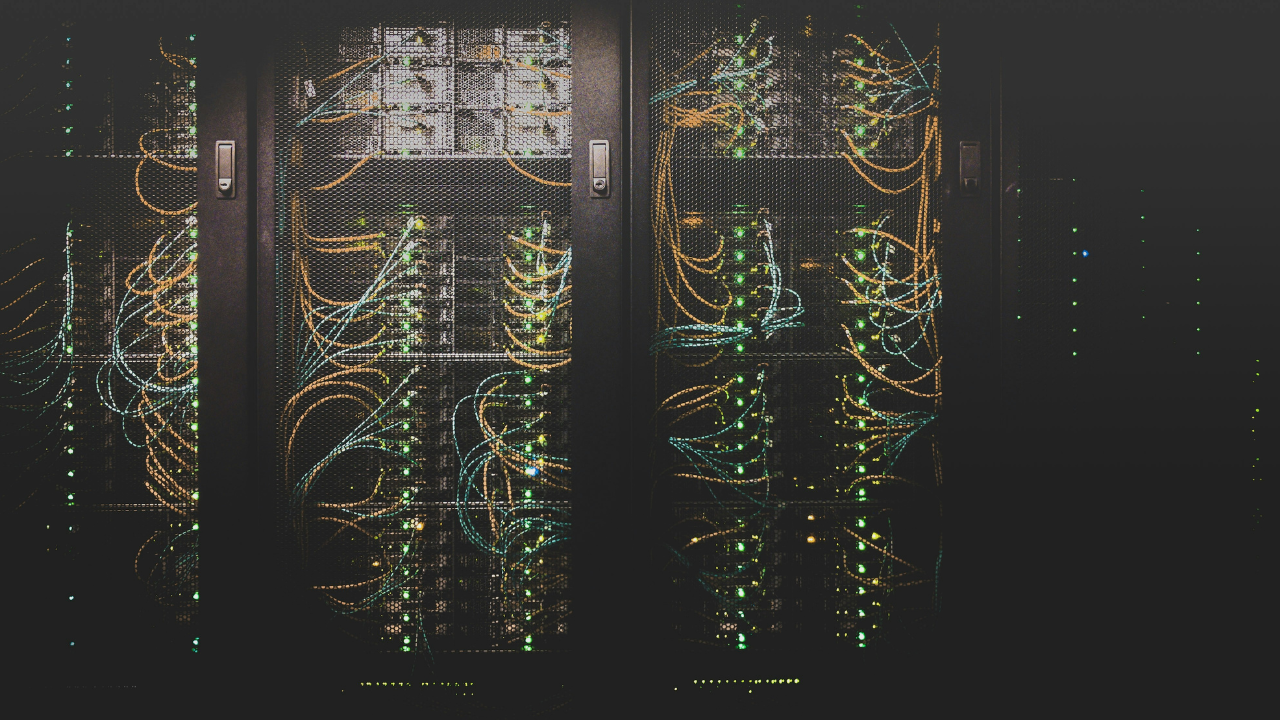 Servers in cases with wires