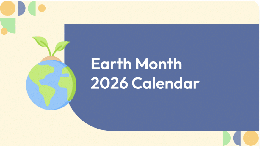 Earth Day Monthly Calendar for 2026