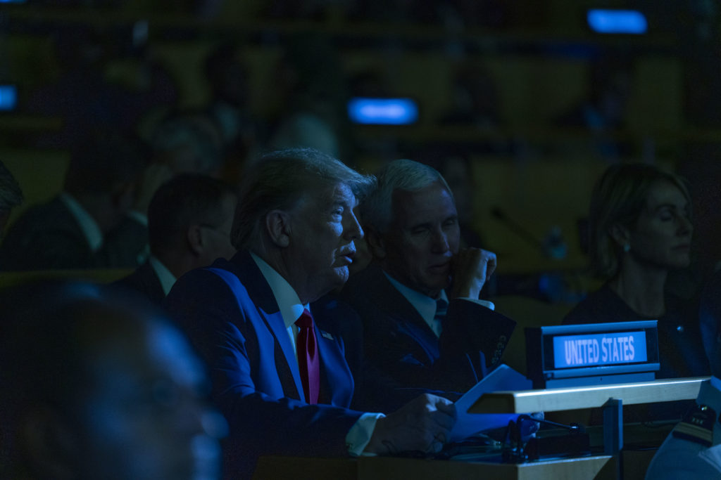 Trump and pence in crowd