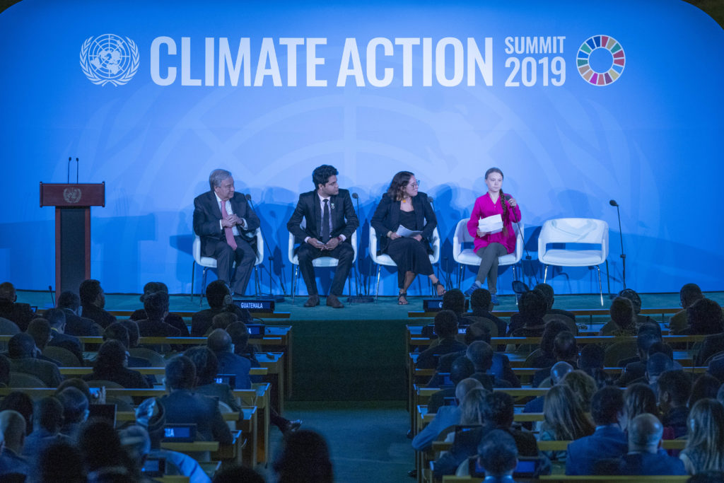 panleists on stage at un climate summit