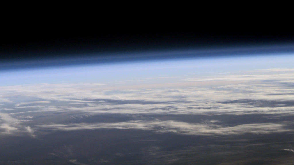 view of Earth's atmosphere from space