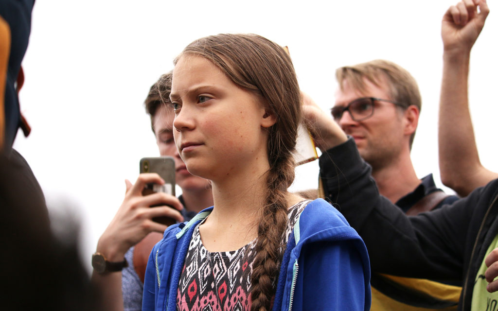 Greta Thunberg at rally