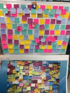 post it notes on board